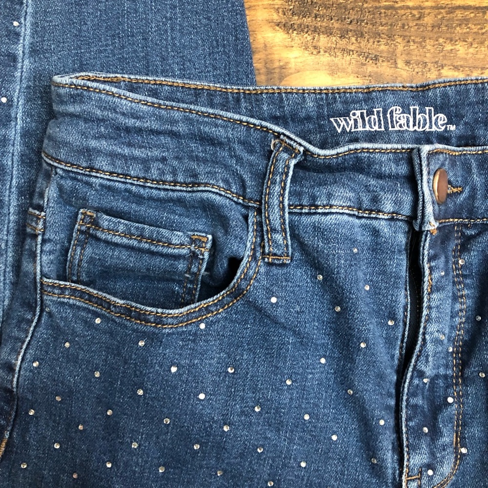 Wild Fable Rhinestone Studded High Rise Skinny Jeans - Picture 3 of 16
